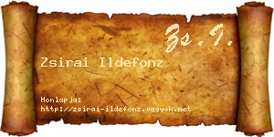 Zsirai Ildefonz névjegykártya